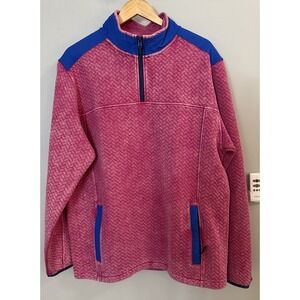 Chubbies Sweater The Let Me Pink 1/4 Zip Quilted Pullover XL New‎